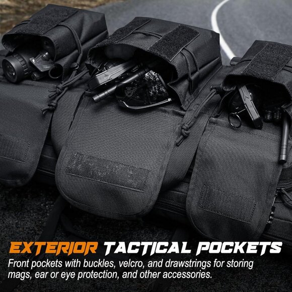 DULCE DOM Soft Double Rifle Bag, Tactical Long Backpack Gun Bag Sz: 32" - Picture 7 of 14